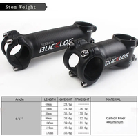 OEM/ODM BUCKLOS tige de vélo en fibre de carbone 6/17 degrés ultraléger VTT vélo de route VTT tige pour guidon 31.8mm pièces de cyclisme