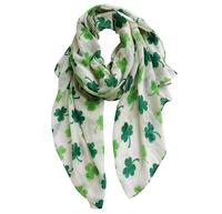 St Patrick günü yeşil yaprak eşarp moda bahar şal şal seyahat başörtüsü benzersiz başörtüsü