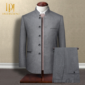 Abito da sposo da uomo di alta qualità con design a bottone singolo e taglio stile Zhongshan - Product Image 1