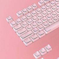 Jelly Keycaps-Crystal Cute Pink Keycaps 136Keys OEM Profile for 61/68/84/87/98/100 Cherry Gateron MX Mechanical