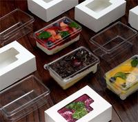 Lot de boîtes à gâteaux en gros avec boîte intérieure transparente en plastique et fenêtre blanche pour pâtisseries, fromages et gâteaux cuits