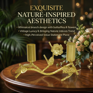 Support de bougie en métal doré en gros avec motif papillon, support décoratif en fer personnalisé OEM pour centre de table de mariage - Product Image 5