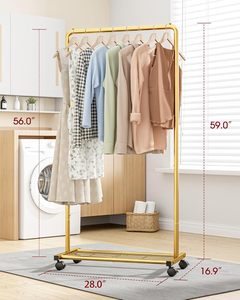 Perchero de metal resistente con estantería de malla, gran capacidad de carga, para ropa - Product Image 1