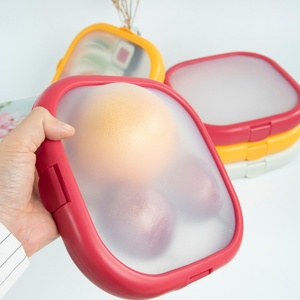 Boîtes <span class=keywords><strong>de</strong></span> conservation réutilisables en silicone <span class=keywords><strong>de</strong></span> 8 pouces avec logo personnalisé, anti-oxydation, pour fruits, légumes et aliments, idéales pour les avocats et les sandwichs - Product Image 5