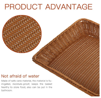Panier de boulangerie en rotin PP tressé à la main, écologique et imperméable, style tendance, ensemble de plateaux de présentation pour fruits et aliments