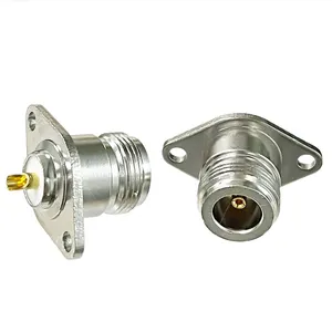 N Type Female Jack RF Coaxial Connector 2-Hole Panel Mount Rhombus with Solder Cup Welding Terminal