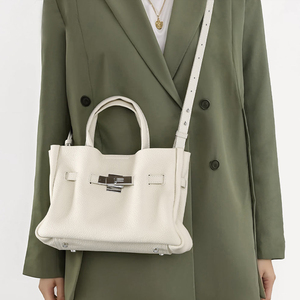 Grossiste Cuir Véritable Top Poignée Sac <span class=keywords><strong>Femme</strong></span> Classique Lock Satchel Main Travail Bureau Épaule Tote Logo Personnalisé OEM - Product Image 4