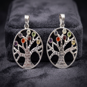 Pendientes Unisex con Colgante de Pentagrama de Chakra y Piedras Preciosas, Chapados en Oro, Hechos a Mano, con Símbolo de Sanación, Elegantes y Personalizados - Product Image 3