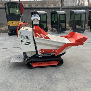 KOSTENLOSER VERSAND!! hydraulischer 300kg Tragfähigkeit Benzinmotor angetriebener Barrow <span class=keywords><strong>Mini</strong></span> Track <span class=keywords><strong>Dumper</strong></span> - Product Image 4
