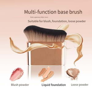 Pinceau rectangulaire autobronzant mélangé avec logo personnalisé pour <span class=keywords><strong>le</strong></span> maquillage du visage Brosse Kabuki pour <span class=keywords><strong>le</strong></span> corps avec fond de teint en or rose - Product Image 5