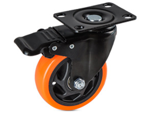 Ama Vente Flash Roues de chariot en PVC orange polyuréthane de 2/3/4/5 pouces 100 mm Roues de chariot industrielles pour établi - Product Image 3