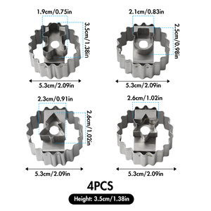4 <span class=keywords><strong>emporte</strong></span>-pièces ronds en acier inoxydable avec Père Noël et homme en pain d'épices pour Noël et les fêtes d'hiver - Product Image 2