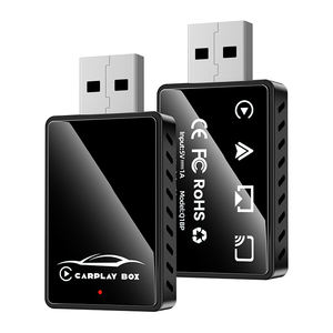 Adaptateur de <span class=keywords><strong>voiture</strong></span> sans fil USB Type-C 4-en-1 en verre noir et métal avec CarPlay, Android Auto et Mirror Link - Product Image 2