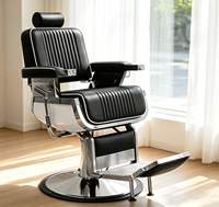 Chaise de barbier professionnelle populaire, élégante, à surface rayée, robuste, avec système hydraulique durable