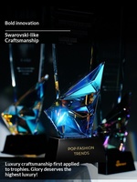 Trophée en cristal taillé au diamant pour réunion annuelle, récompense personnalisée pour entreprise, reconnaissance d'employé exceptionnel, nouveau style créatif