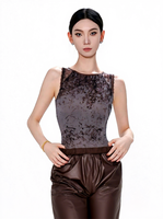 Tenue de danse classique pour femmes, tenue de yoga et de gymnastique, combinaison d'entraînement pour adultes, justaucorps imprimé avec panneaux en maille, sans manches, B354