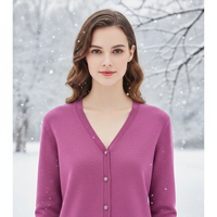 Cárdigan de punto abierto para mujer - Suéter casual con cuello en V, manga larga, holgado, transpirable, antiencogimiento y con bolsillos para primavera