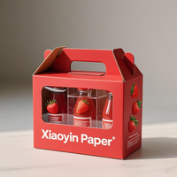 Boîte en carton pour emballage de jus de fruits, boîte en carton personnalisée pour bouteille de boisson, boîtes en carton ondulé avec poignée et fenêtre transparente