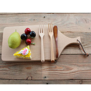 เขียงไม้เนื้อแข็ง Sunshine Hemu ขนาด 39x17.5x1.5 ซม. รูปทรงสี่เหลี่ยมผืนผ้า ไม่ทาสี สำหรับขนมปัง ซูชิ พิซซ่า ถาดเสิร์ฟพร้อมหูจับ - Product Image 1