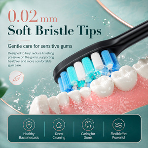Brosse à dents électrique rechargeable IPX7, nettoyage buccal, 6 modes, brosse à dents sonique pour adultes avec 4 têtes de brosse à poils doux, boîte de voyage - Product Image 3