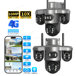 Hongnaer 10MP 5K ngoài trời không dây 4G giám sát Ptz <span class=keywords><strong>IP</strong></span> <span class=keywords><strong>Camera</strong></span> V380 Pro 4 Video 5 ống kính 10x Zoom 4G Mạng an ninh CCTV <span class=keywords><strong>Camera</strong></span> - Product Image 1