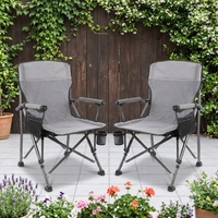 Chaise de camping pliable au design moderne avec sac isotherme, chaise robuste, lot de 2 avec sac de transport, mobilier d'extérieur pour adultes