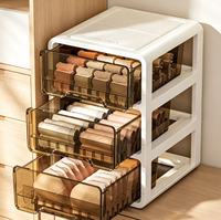 Organisateur de sous-vêtements multicouche transparent avec tiroirs anti-poussière pour chaussettes, soutiens-gorge et culottes de chambre à coucher