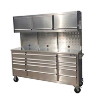 Banc de travail de garage de 72 pouces avec boîte à outils, boîte de rangement et éclairage de garage