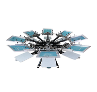 8 couleur 8 stations d'impression en aluminium d'écran d'impression manuelle d'écran écran machine d'impression de vêtement