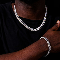 Luxe Hip Hop 12mm 10K Or Blanc Chaîne Cubaine Collier HPHT Lab Grown Diamant Cubain Lien Chaîne Fine Jewelry Colliers