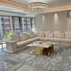 Tavolino da Caffè Moderno e Durevole in Marmo Naturale Pandora e Acciaio Inossidabile per Arredamento Completo di Villa e <span class=keywords><strong>Soggiorno</strong></span> - Product Image 4