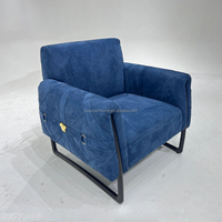 Italienischer Minimalismus Outdoor Designer Sofa-Stuhl-Set Weicher Weißer Samt-Sessel für Villen