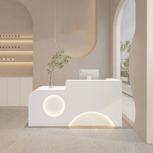 Salon de beauté Caissier Comptoir Lumière Magasin de vêtements de luxe Bar Simple Vêtements pour femmes Nail Shop Front Desk Reception Desk - Product Image 5