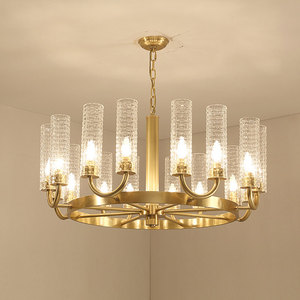 Suministro de fábrica Decoración para el hogar Araña Metal Latón Luz Dormitorio Moderno Nordic Glass Pendant Light - Product Image 5