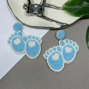 AHAYA <span class=keywords><strong>Boucles</strong></span> <span class=keywords><strong>d</strong></span>'<span class=keywords><strong>oreilles</strong></span> <span class=keywords><strong>pendantes</strong></span> bohèmes motif petite empreinte florale, coloris bleu/rose, bijoux fantaisie et charmants, cadeau <span class=keywords><strong>d</strong></span>'anniversaire pour femme - Product Image 3