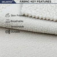 Vêtement de nuit d'extérieur coupe-vent pour filles Delantex, veste avec doublure intérieure en polaire, tissu 100% polyester, 155 cm, 330 g/m²