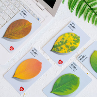 Fiches adhésives décoratives en forme de feuille artificielle réaliste, style vintage, pour la rentrée scolaire, bloc-notes mémo auto-adhésif pour agenda
