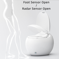 Nouveau design forme d'œuf rond moderne auto lift bidet électrique wc commode cuvette de toilette intelligente automatique fulsh noir toilette intelligente