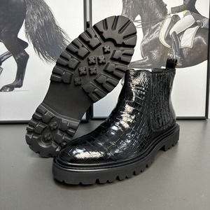 100% Genuine Crocodile Leather Chelsea Boots for Men – Luxury Handmade Alligator Dress Shoes for Business & Formal Wear | Custom - Product Image 4