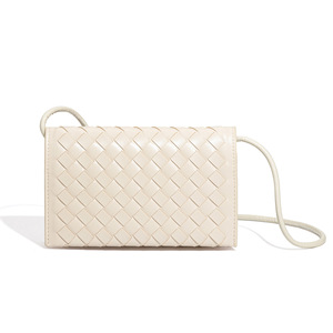 Guangzhou Handmade woven crossbody bag PU polyester braided <b>purse</b> <b>Small</b> square fashion bag Flap closure coin <b>purse</b> - Product Image 2