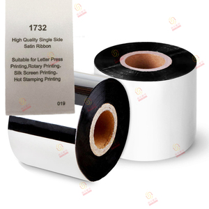 Zwarte Wasverzorging Ttr Hars Lint 40Mm * 300M Bedrukken Kledinglabel Satijn Label Zebra Tsc Thermische Transfer Linten - Product Image 1