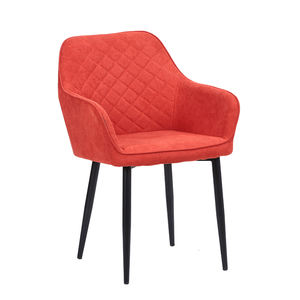 Wholesale Upholstered Kitchen Cafe Restaurant <b>Dinning</b> Room Arm Rest <b>Chair</b> Fabric Velvet Dining <b>Chairs</b> With Metal Legs - Product Image 6