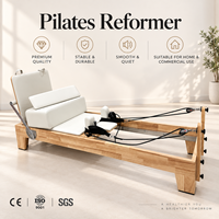 Reformer de Pilates en chêne rouge de luxe personnalisé, machine de Pilates en bois massif, directement de l'usine, pour distributeurs et grossistes