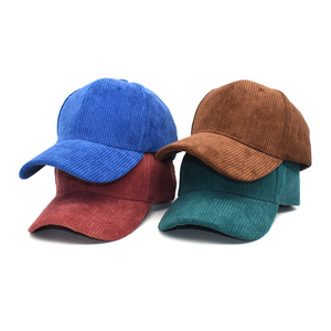 Casquette <span class=keywords><strong>de</strong></span> baseball en velours côtelé léger pour homme et femme, style japonais rétro, couleur unie, décontractée, pour couple, 100% polyester, 6 panneaux - Product Image 1