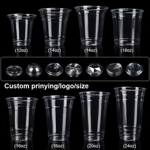 Gobelets en plastique transparent de qualité supérieure pour jus, smoothies et <span class=keywords><strong>bubble</strong></span> <span class=keywords><strong>tea</strong></span>, 500 ml et 700 ml, jetables, avec trous pour pailles - Product Image 6