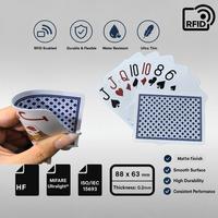 Professionelle RFID-Pokerkarten mit ISO15693-Chip, Glänzende Blaue Rückseite, 63x88mm, 0,2mm Dünn, für Casino-Tischmanagement
