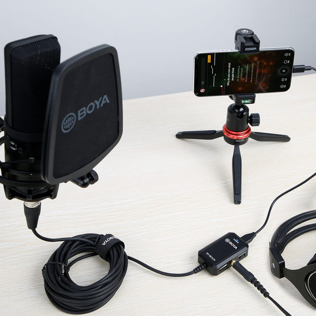 BOYA BY-BCA70 6m XLR Audio Adapter for XLR Microphones to Mobile Devices for Home Studio Recording Podcast Vocal ENG Interview