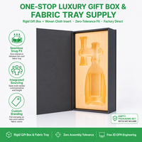 Insert thermoformé sur mesure en tissu de luxe pour coffret cadeau de spiritueux, liqueurs et gin