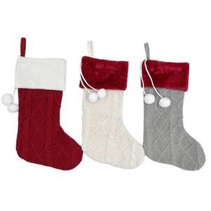 Porte-cartes personnalisé en forme de chaussette de Noël en tricot torsadé, cadeau de l'Avent, chaussettes pour la décoration de la maison pendant les fêtes de Noël - Product Image 1