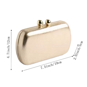 Pochette élégante en cuir PU pour femme, sac de soirée chic avec chaîne amovible, idéal pour mariage, bal de promo, fête - Product Image 6